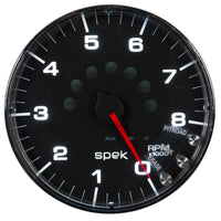 Thumbnail for Autometer Spek-Pro Gauge Tachometer 5in 8K Rpm W/Shift Light & Peak Mem Black/Chrome