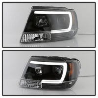 Thumbnail for Spyder 99-04 Jeep Grand Cherokee Projector Headlights - Light Bar DRL LED - Black