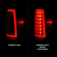 Thumbnail for ANZO 2004-2012 Chevrolet Colorado/ GMC Canyon LED Tail Lights w/ Light Bar Chrome Housing Red/Clear