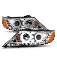 Thumbnail for ANZO 2011-2013 Kia Sorento Projector Headlights w/ Halo Chrome (CCFL)