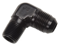 Thumbnail for Russell Performance -6 AN to 3/8in NPT 90 Degree Flare to Pipe Adapter (Black)