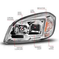 Thumbnail for ANZO 05-10 Chevrolet Cobalt / 07-10 Pontiac G5 LED Projector Headlights Black Housing
