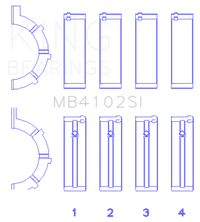 Thumbnail for King Chrysler 226 3.7L (Size .026) Crankshaft Main Bearings (Set of 4)