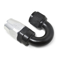 Thumbnail for Russell Performance -8 AN Black/Silver 180 Degree Tight Radius Full Flow Swivel Hose End