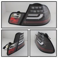 Thumbnail for Spyder 04-06 BMW E46 2Dr (Coupe ONLY No Conv.) Lgtbar Styl LED Tail Lghts Blk ALT-YD-BE4604-LBLED-BK