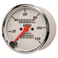 Thumbnail for Autometer Arctic White 3-1/8in 0-120 MPH Mechanical Speedometer Gauge