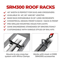 Thumbnail for Go Rhino SRM300 Flat Platform Roof Rack 40in. L x 40in. W (Incl. Clamps)