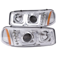 Thumbnail for ANZO 1999-2006 Gmc Sierra 1500 Projector Headlights w/ U-Bar Chrome