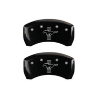 Thumbnail for MGP Rear set 2 Caliper Covers Engraved Rear GT500 Shelby & Cobra Black finish silver ch