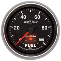 Thumbnail for Autometer Sport-Comp II 2-5/8in 0-100 PSI Full Sweep Electronic Fuel Pressure Gauge