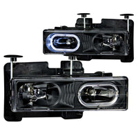 Thumbnail for ANZO 1988-1998 Chevrolet C1500 Crystal Headlights Black w/ Halo