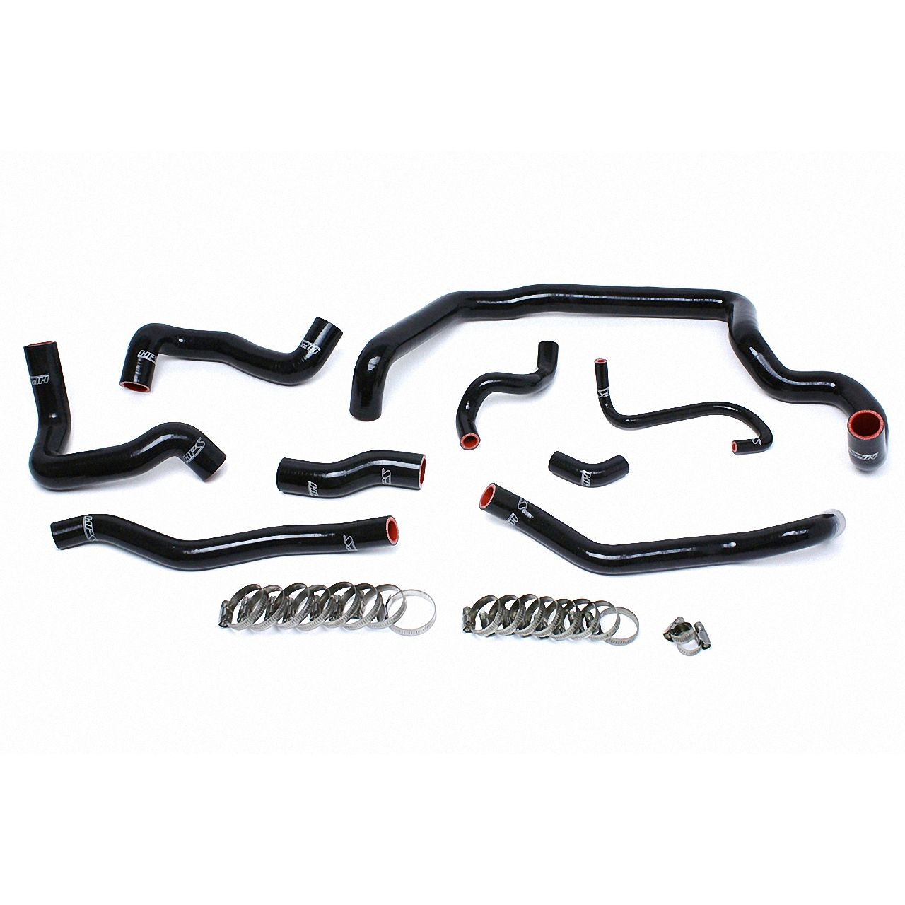 HPS Black Reinforced Silicone Radiator and Heater Hose Kit Coolant for Mini 07-11 Cooper S R56 1.6L Turbo Manual Trans