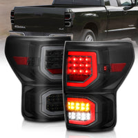 Thumbnail for ANZO 2007-2013 Toyota Tundra LED Taillights Plank Style Black w/Smoke Lens