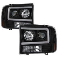 Thumbnail for Spyder 99-04 Ford F250 Super Duty Projector Headlights - Light Bar - Black PRO-YD-FF25099V2-LB-BK
