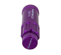 Thumbnail for NRG 700 Series M12 X 1.5 Steel Lug Nut w/Dust Cap Cover Set 21 Pc w/Locks & Lock Socket - Purple