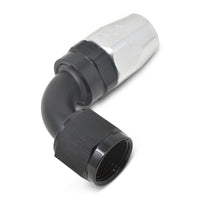Thumbnail for Russell Performance -6 AN Black/Silver 90 Degree Full Flow Hose End