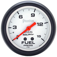 Thumbnail for Autometer Phantom 2 5/8in 15psi Mechanical w/ Isolator Fuel Pressure Gauge