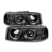 Thumbnail for Spyder GMC Sierra 1500/2500/3500 99-06 Projector Headlights LED Halo LED Black PRO-YD-CDE00-HL-BK