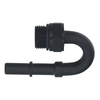 Thumbnail for DeatschWerks 8AN ORB Male to 3/8in Male EFI Quick Connect Adapter 180-Degree - Anodized Matte Black