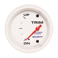 Thumbnail for Autometer Marine White Gauge 2-5/8in Electric Trim Level Gauge 0OHM Down - 90OHM Up