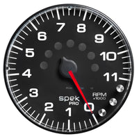 Thumbnail for Autometer Spek-Pro Gauge Tachometer 5in 11K Rpm W/Shift Light & Peak Mem Black/Black