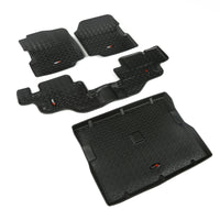 Thumbnail for Rugged Ridge Floor Liner Front/Rear/Cargo Black 1976-1995 Jeep Wrangler / CJ