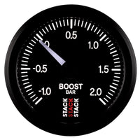 Thumbnail for Autometer Stack 52mm -1 to +2 Bar (Incl T-Fitting) Pro Stepper Motor Boost Pressure Gauge - Black