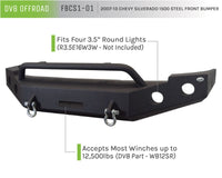 Thumbnail for DV8 Offroad 07-13 Chevrolet Silverado 1500 Front Bumper - Black Powdercoat