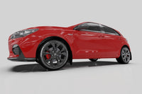 Thumbnail for Rally Armor 19-21 Hyundai Elantra GT N Line/i30 Red UR Mud Flap w/Black Logo
