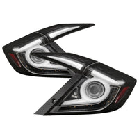 Thumbnail for Spyder 16-19 Honda Civic 4 Door Light Bar LED Tail Lights - Black - ALT-YD-HC164D-LB-BK
