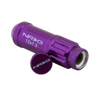 Thumbnail for NRG 700 Series M12 X 1.5 Steel Lug Nut w/Dust Cap Cover Set 21 Pc w/Locks & Lock Socket - Purple