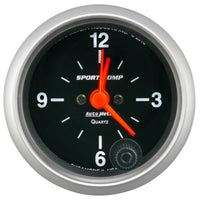 Thumbnail for Autometer Sport-Comp 2-1/16in. 12 Hour Analog Clock Gauge