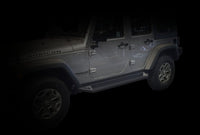 Thumbnail for DV8 Offroad 07-18 Jeep Wrangler JK Plated Steel Rock Slider Steps - Matte Black (4 Door Only)