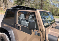 Thumbnail for Rampage 18-21 Jeep Wrangler (JL) Unlimited Frameless TrailView Fastback Soft Top Kit - Black Diamond