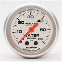 Thumbnail for Autometer Ultra-Lite 52mm 60 PSI Mechanical Water Pressure Gauge