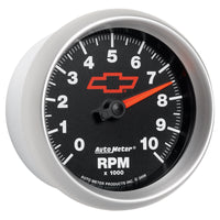 Thumbnail for AutoMeter Gauge Tachometer 3-3/8in. 10K RPM In-Dash Chevy Red Bowtie Black
