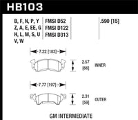 Thumbnail for Hawk 96-81 Chevy Camaro DTC-60 Race Front Brake Pads
