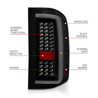 Thumbnail for ANZO 2007-2013 Chevrolet Silverado1500/ 2500/ 3500 LED Tail Lights w/ Light Bar Black Housing Smoke