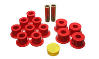 Thumbnail for Energy Suspension 6/86-97 Nissan 720 & Hardbody Pickup 2WD Red Rear Leaf Spring Bushing Set