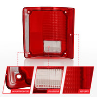 Thumbnail for ANZO 1978-1991 Chevy Blazer Taillight Red/Clear Lens w/o Chrome Trim Fleetside (OE Replacement)