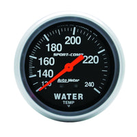 Thumbnail for Autometer Sport-Comp 2-5/8in 120-240 F Mechanical Water Temp Gauge 12ft Tubing