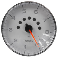 Thumbnail for Autometer Spek-Pro Gauge Tachometer 5in 8K Rpm W/Shift Light & Peak Mem Silver/Chrome