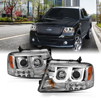 Thumbnail for ANZO 2004-2008 Ford F-150 Projector Headlights w/ U-Bar Chrome