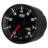 Thumbnail for Autometer Spek-Pro Black 2 1/16 inch 8K RPM Tach w/ Shift Light and Peak Memory