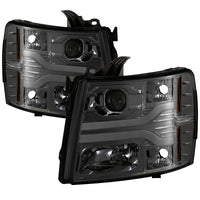 Thumbnail for Spyder Chevy Silverado 1500 07-13 Version 3 Projector Headlights - Smoke PRO-YD-CS07V3-LBDRL-SM