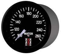 Thumbnail for Autometer Stack 52mm 100-260 Deg F 1/8in NPTF Male Pro Stepper Motor Water Temp Gauge - Black