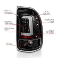 Thumbnail for ANZO 1997-2004 Dodge Dakota LED Taillights Black Housing Clear Lens Pair