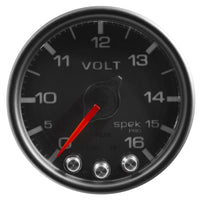 Thumbnail for Autometer Spek-Pro Gauge Voltmeter 2 1/16in 16V Stepper Motor W/Peak & Warn Blk/Blk