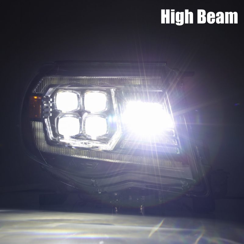 AlphaRex 05-11 Toyota Tacoma NOVA LED Projector Headlights Plank Style Alpha Black w/Activ Light/DRL