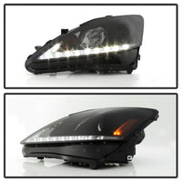 Thumbnail for Spyder Lexus IS 250/350 2006-2010 Projector Headlights DRL Black Smoke PRO-YD-LIS06-DRL-BSM